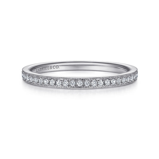 14K White Gold Pave Diamond Eternity Stackable Ring — Gabriel & Co. LR4862W45JJ