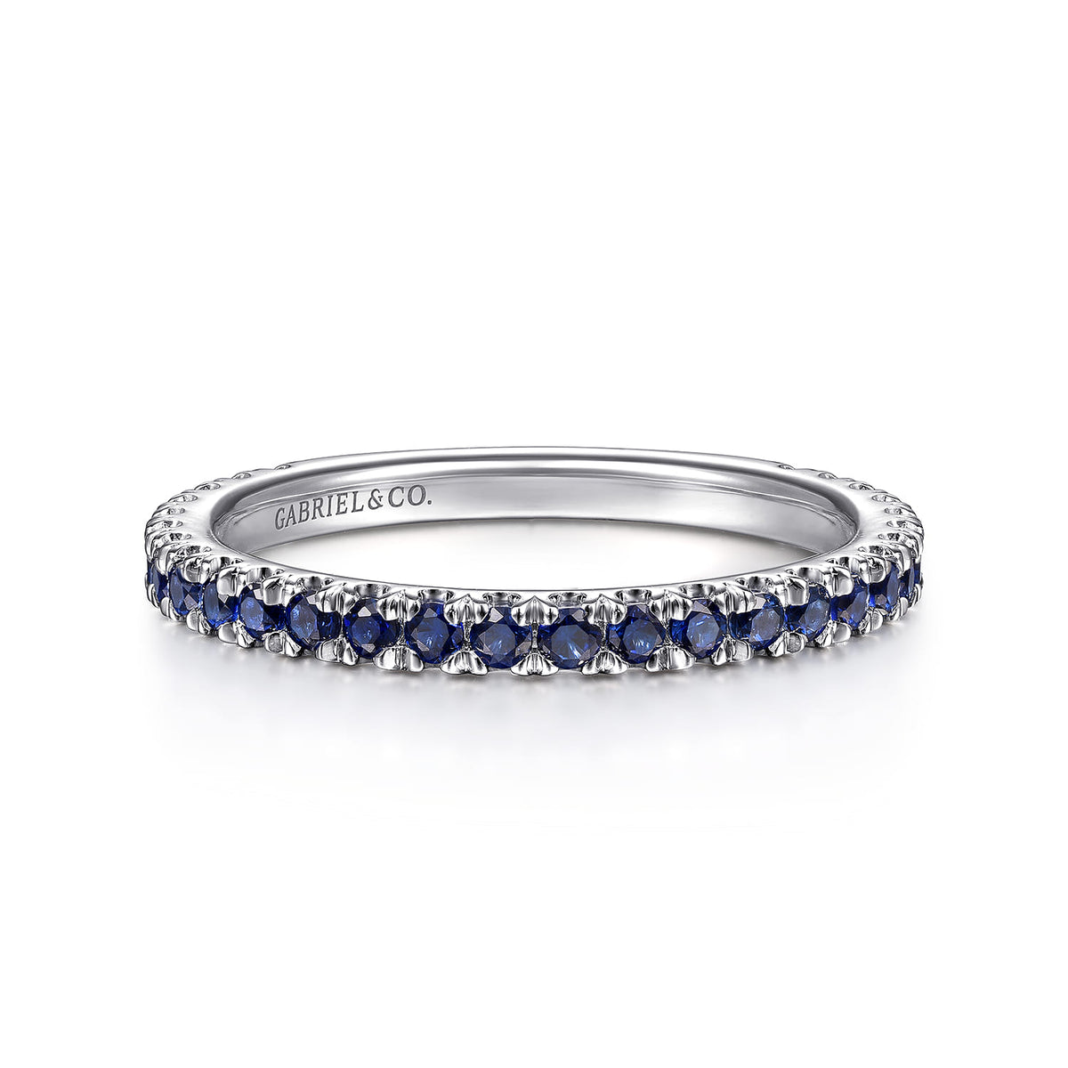 14K White Gold Sapphire Stackable Ring — Gabriel & Co. LR50889W4JSA