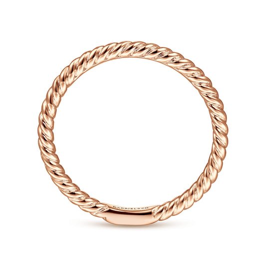 14K Rose Gold Twisted Rope Stackable Ring — Gabriel & Co. LR51173K4JJJ