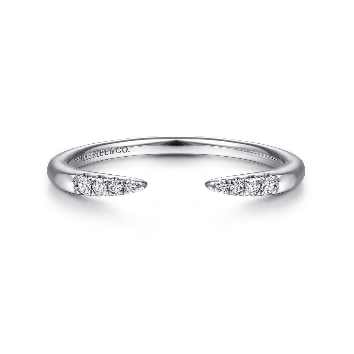 14K White Gold Open Diamond Tipped Stackable Ring — Gabriel & Co. LR51177W45JJ