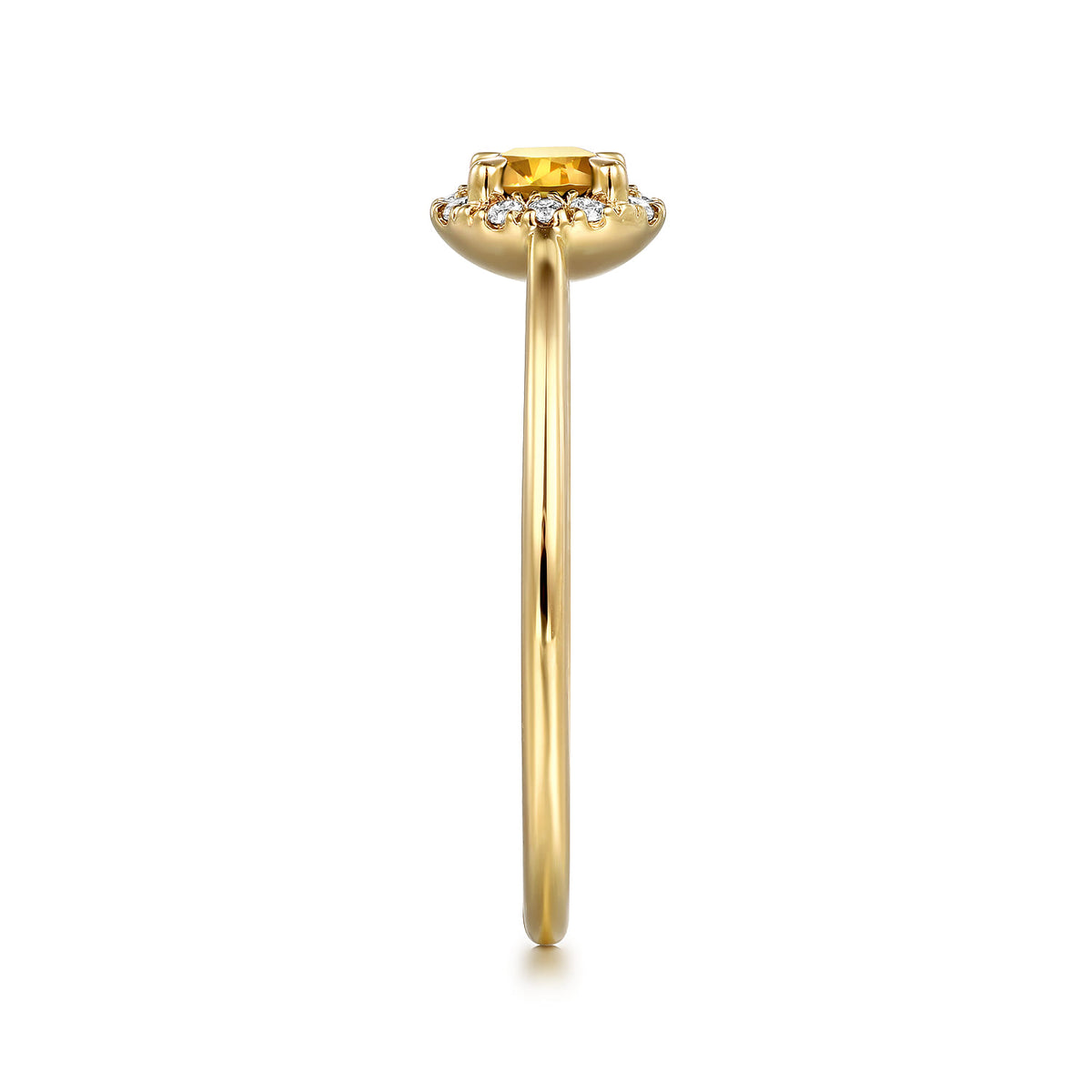 14K Yellow Gold Citrine and Diamond Halo Promise Ring — Gabriel & Co. LR51264Y45CT