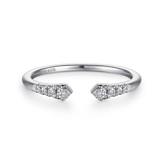 14K White Gold Split Diamond Stackable Ring — Gabriel & Co. LR51284W45JJ
