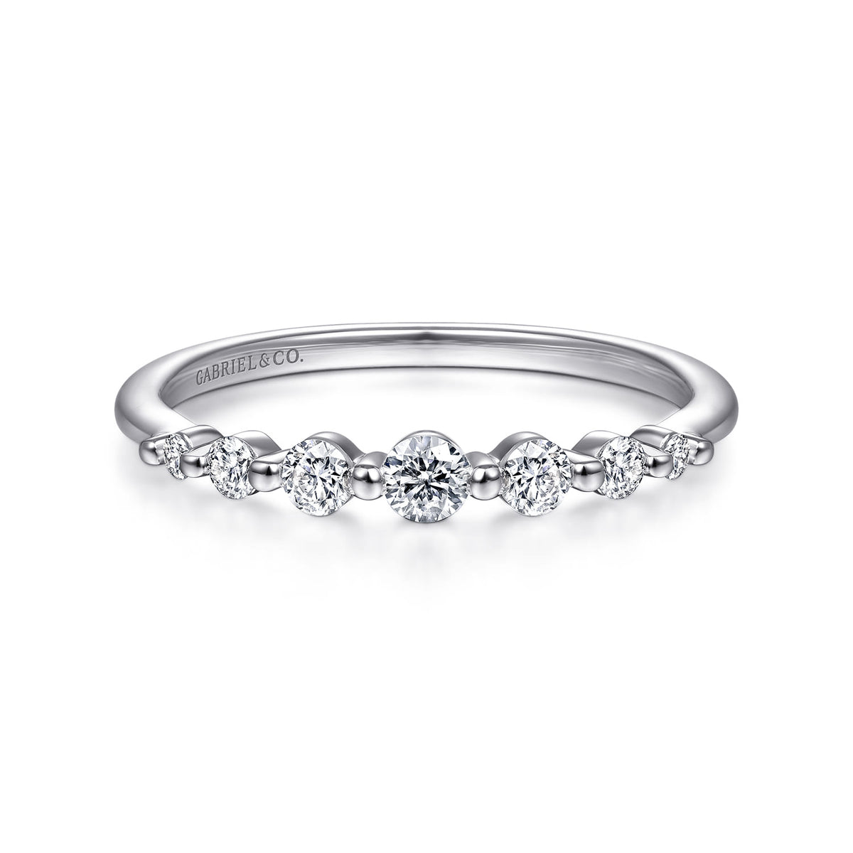 14K White Gold Single Prong Diamond Ring — Gabriel & Co. LR51740W45JJ