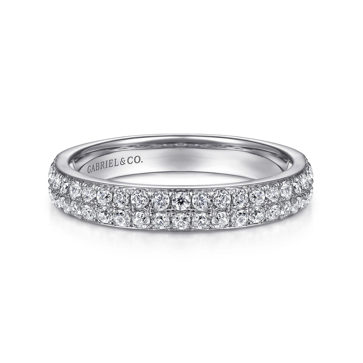 14K White Gold Diamond Pavé Band Ring — Gabriel & Co. LR51758W45JJ