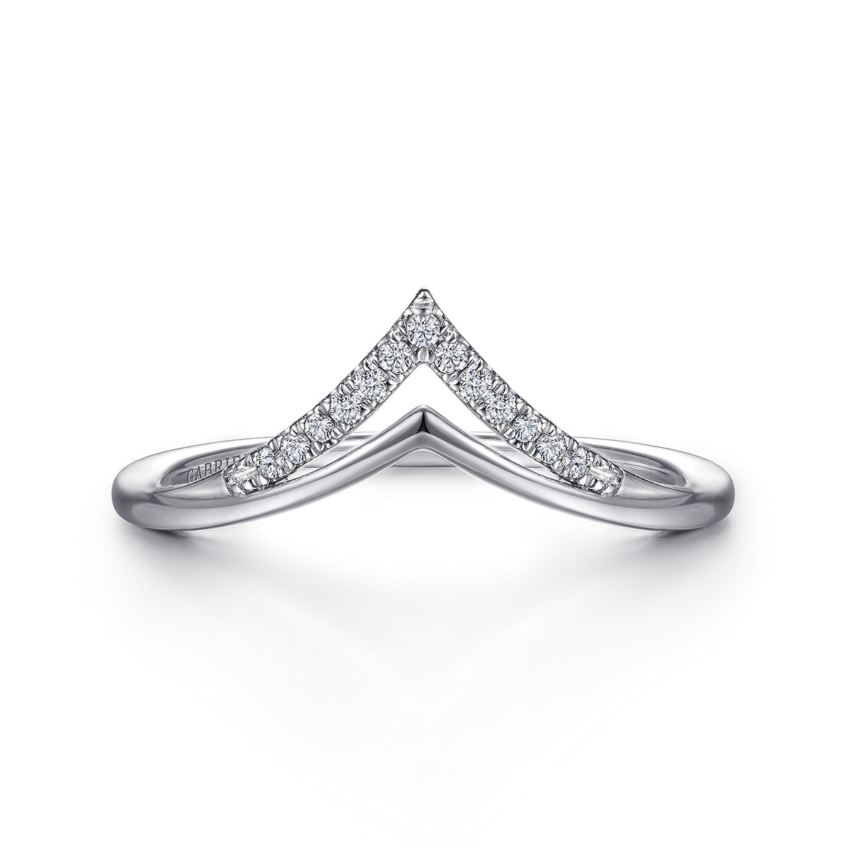 14K White Gold Diamond Chevron Ring — Gabriel & Co. LR51826W45JJ