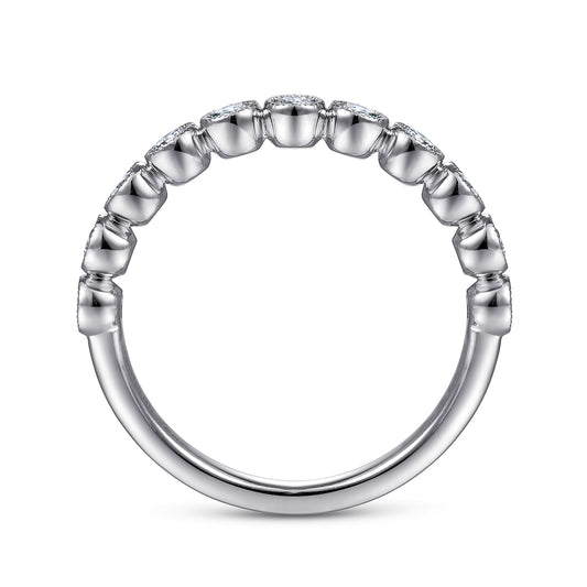 14K White Gold Milgrain Bezel Diamond Stackable Ring — Gabriel & Co. LR51932W45JJ