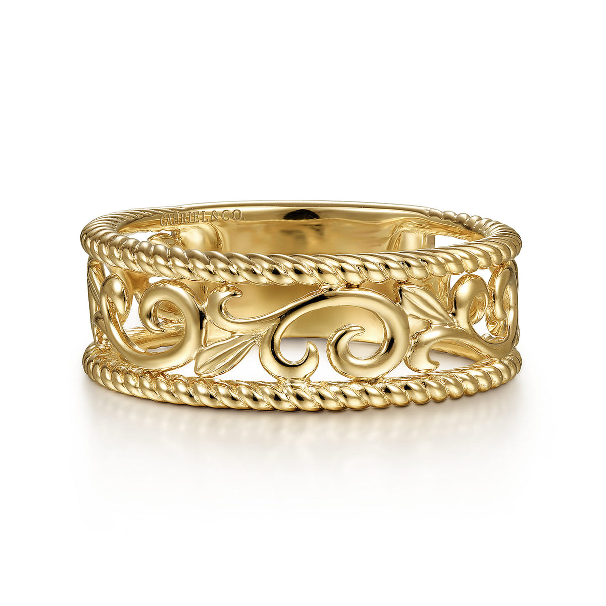 Vintage 14K Yellow Gold Swirly Ring — Gabriel & Co. LR51991Y4JJJ