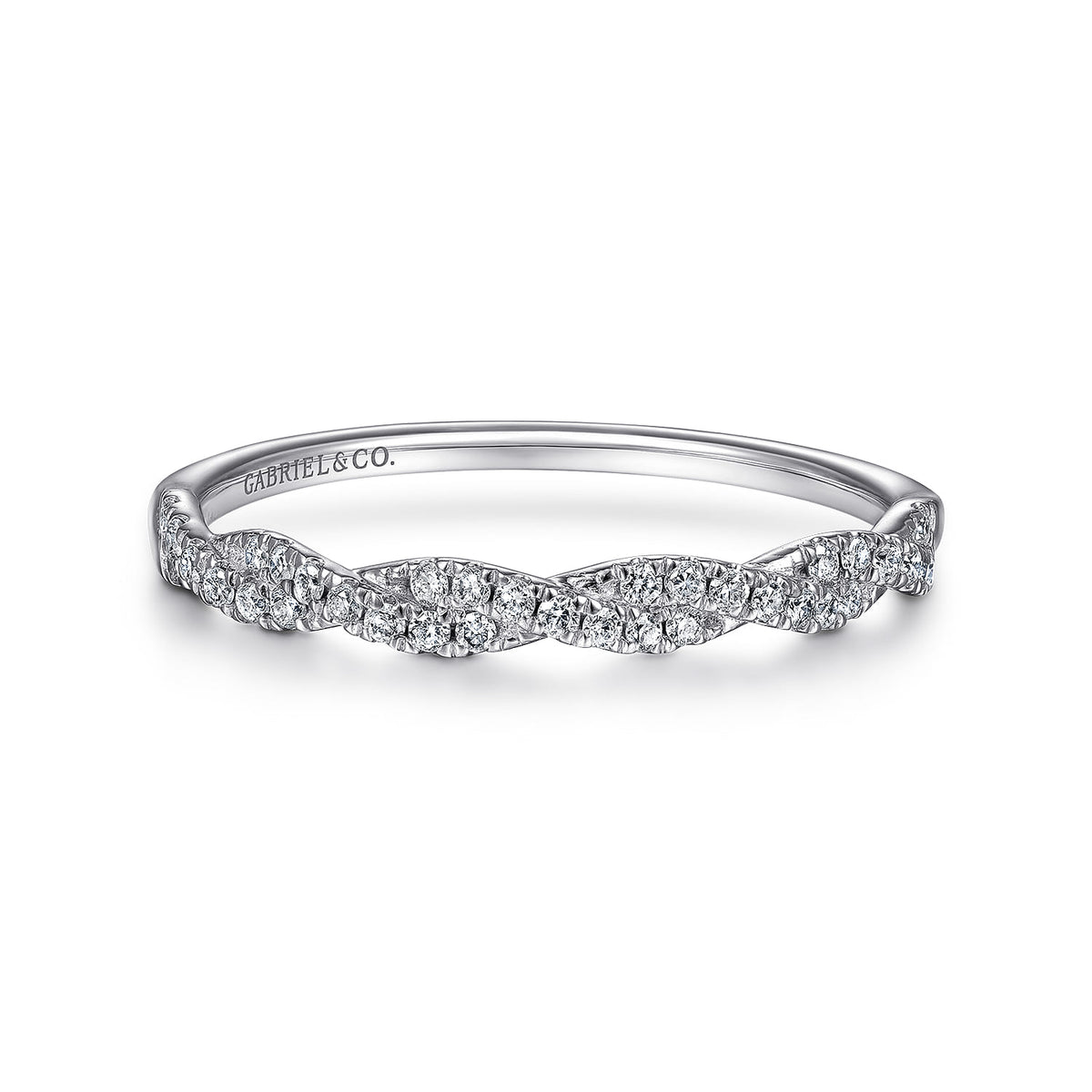 14K White Gold Diamond Band Ring — Gabriel & Co. LR52078W45JJ