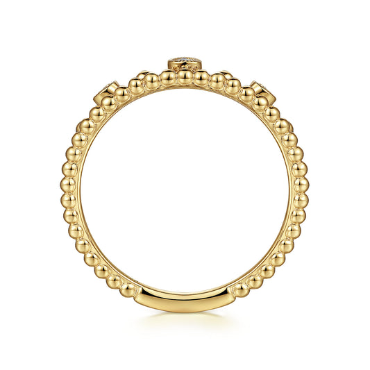 14K Yellow Gold Diamond Crown Bujukan Ring — Gabriel & Co. LR52162Y45JJ