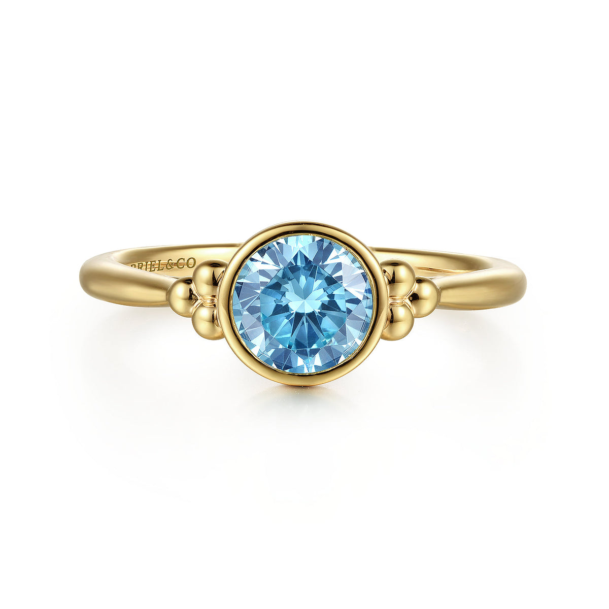 14K Yellow Gold Blue Topaz Bujukan Promise Ring — Gabriel & Co. LR52244Y4JBT