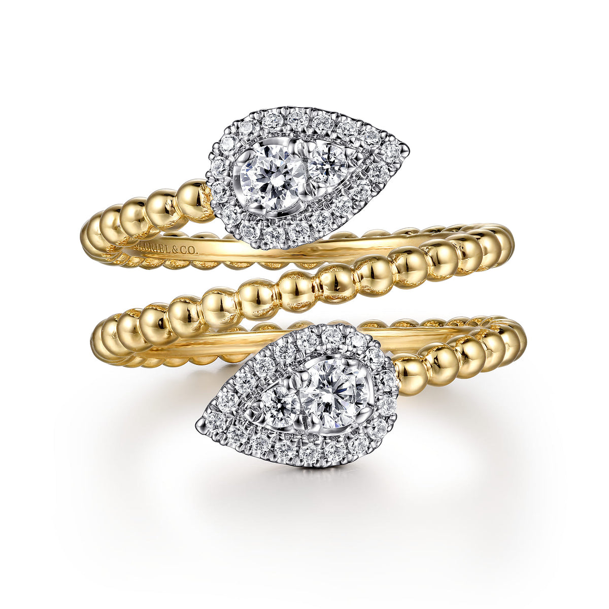 14K White & Yellow Gold Diamond Wrap Ring-Bujukan — Gabriel & Co. LR52359M45JJ