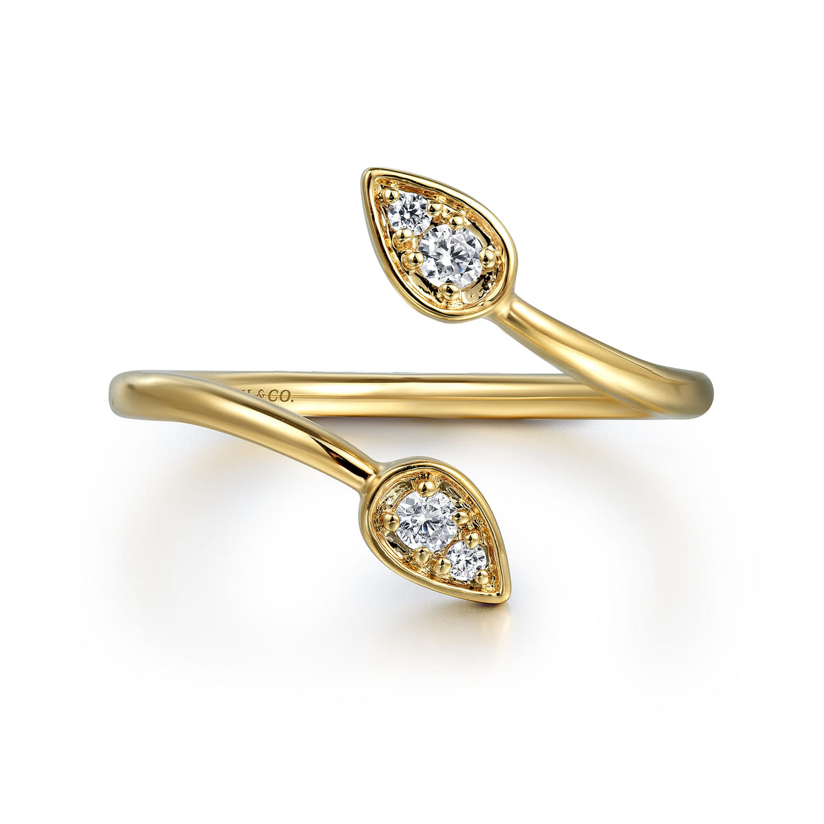 14K Yellow Gold Diamond By-pass Ladies Ring — Gabriel & Co. LR52497Y45JJ