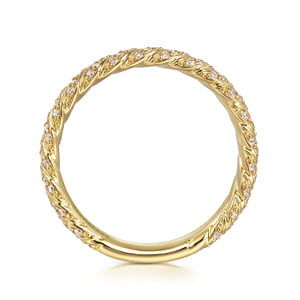 14K Yellow Gold Diamond Rope Stackable Ladies Ring — Gabriel & Co. LR52538Y45JJ