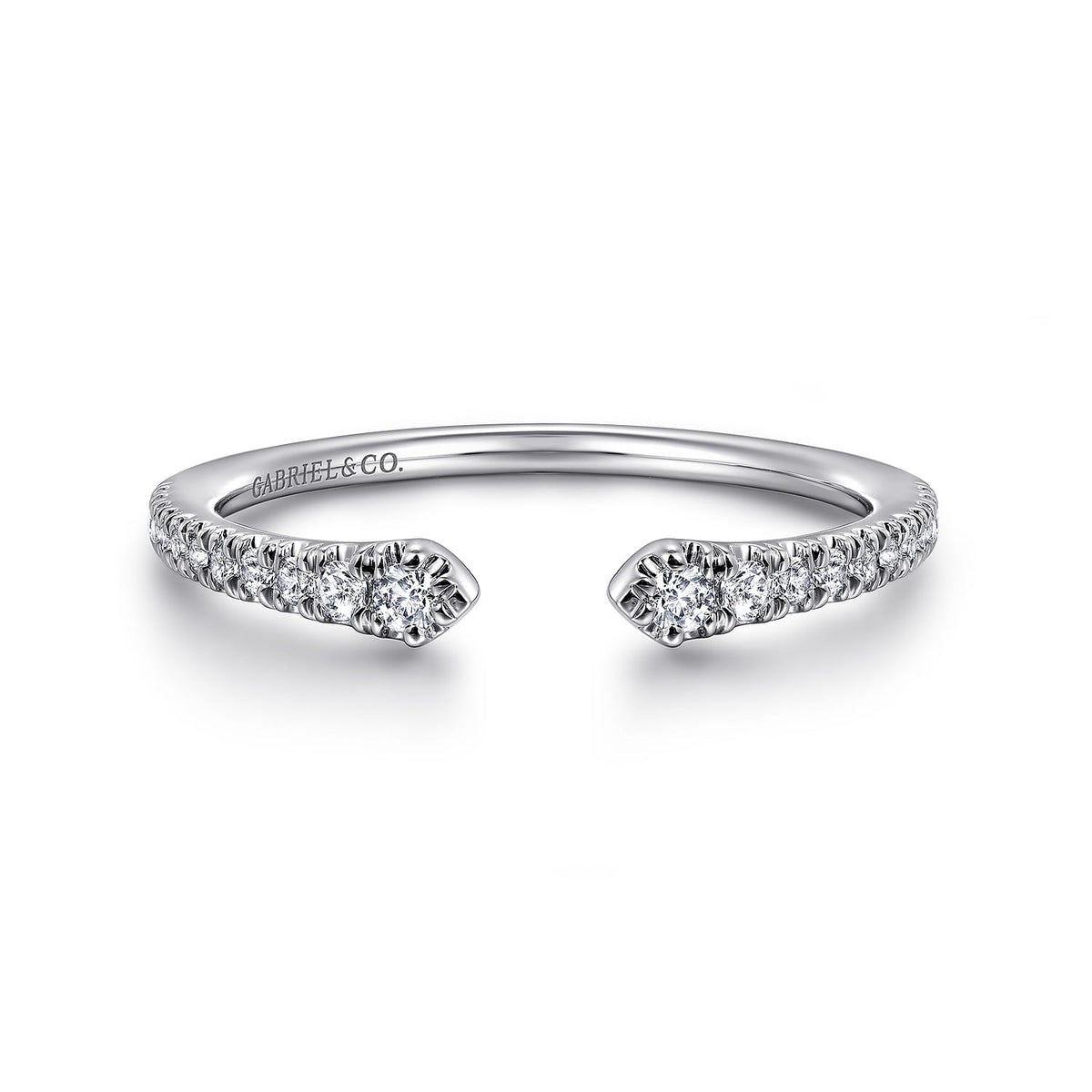Stackable Open Ring 14K White Gold Diamond 0.16ct — Gabriel & Co. LR52544W45JJ