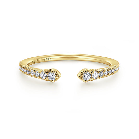 Stackable Open Ring 14K Yellow Gold Diamond 0.16ct — Gabriel & Co. LR52544Y45JJ