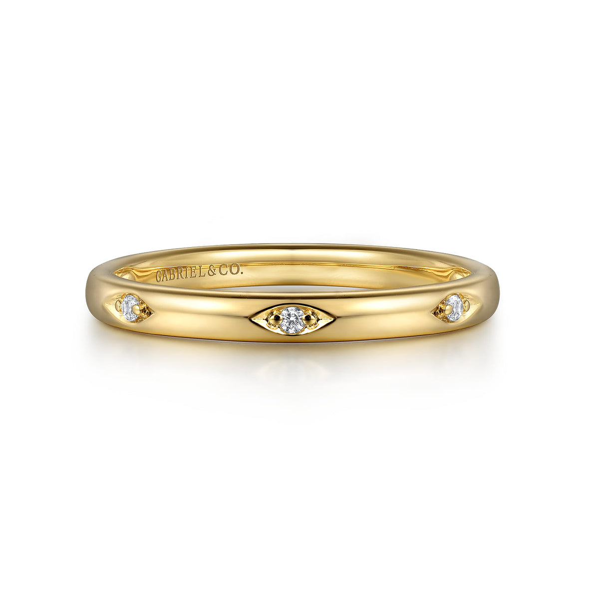 14K Yellow Gold Diamond Stackable Ring, 0.02ct — Gabriel & Co. LR52547Y45JJ