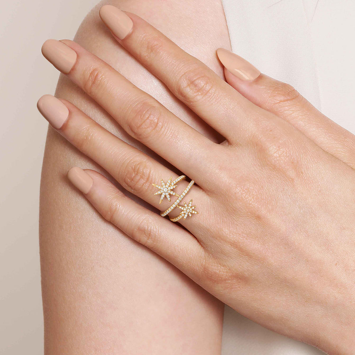 14K Yellow Gold Diamond Starburst Wrap Ladies Ring — Gabriel & Co. LR52608Y45JJ