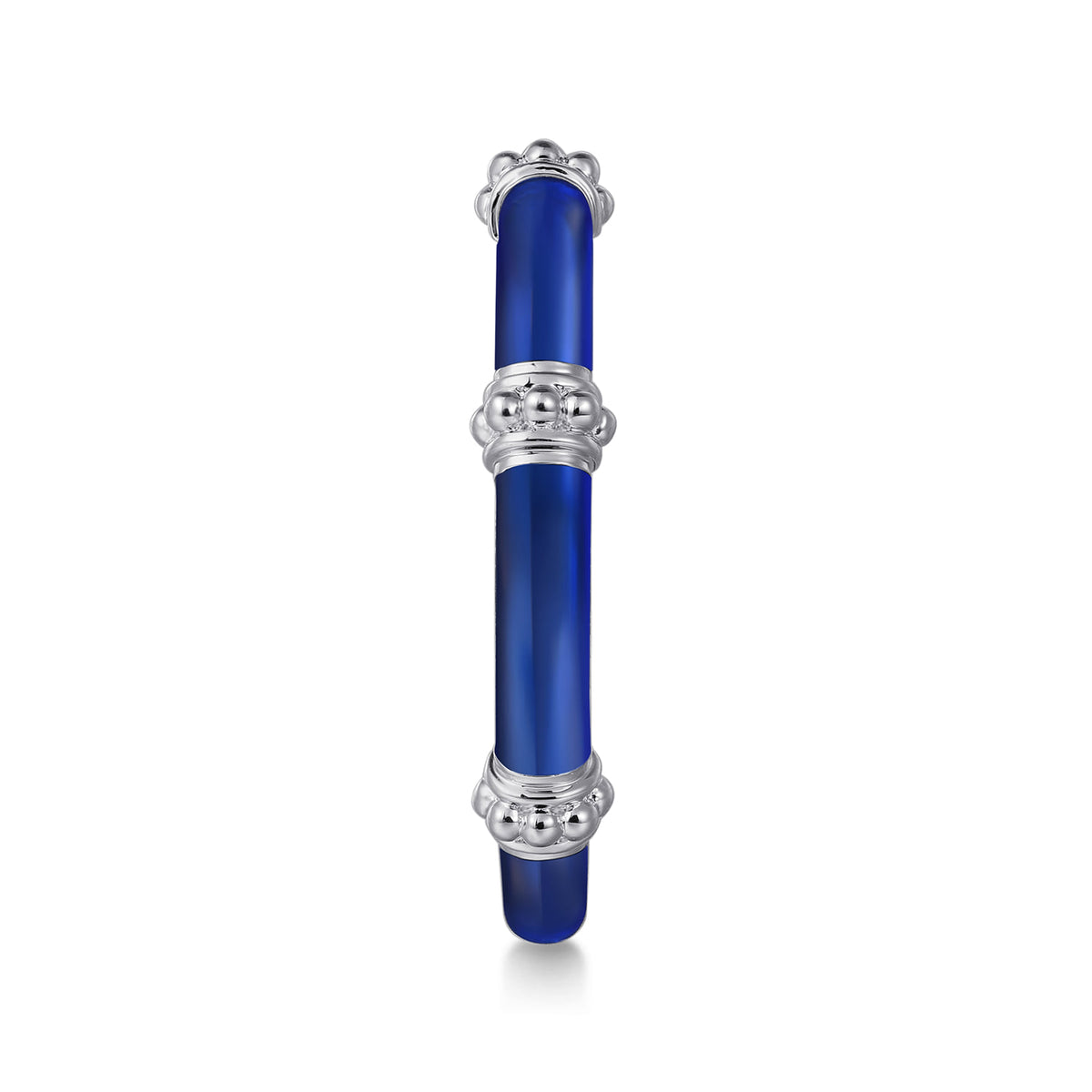 14K White Gold Bujukan Bar Split Stackable with Chrome Blue Enamel — Gabriel & Co. LR52650ELW4JJJ