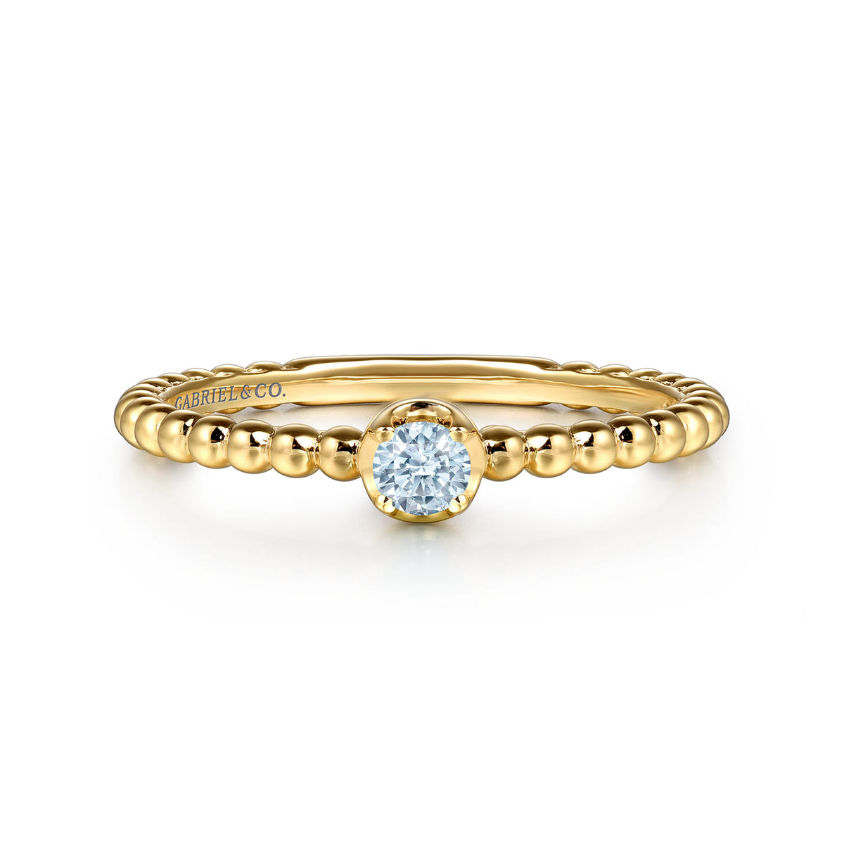 14K Yellow Gold Aquamarine Stackable Promise Ring — Gabriel & Co. LR52692Y4JAQ