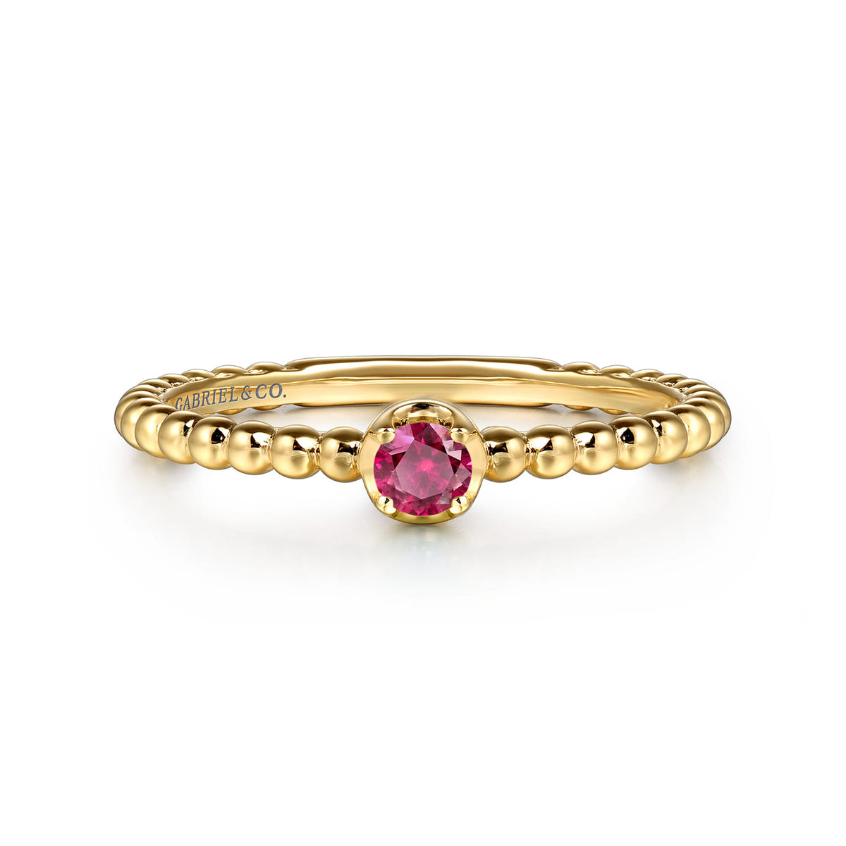 14K Yellow Gold Ruby Stackable Promise Ring — Gabriel & Co. LR52692Y4JRA