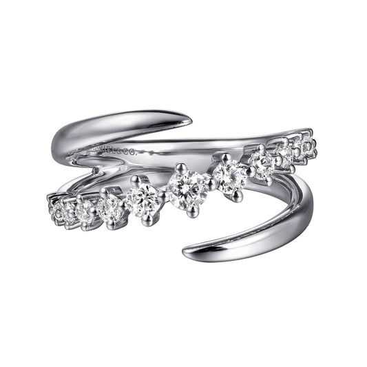 14K White Gold Diamond Bypass Ring — Gabriel & Co. LR52723W45JJ