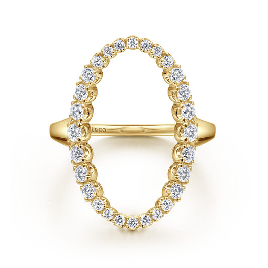 14K Yellow Gold Graduating Diamond Fashion Ring — Gabriel & Co. LR52748Y45JJ