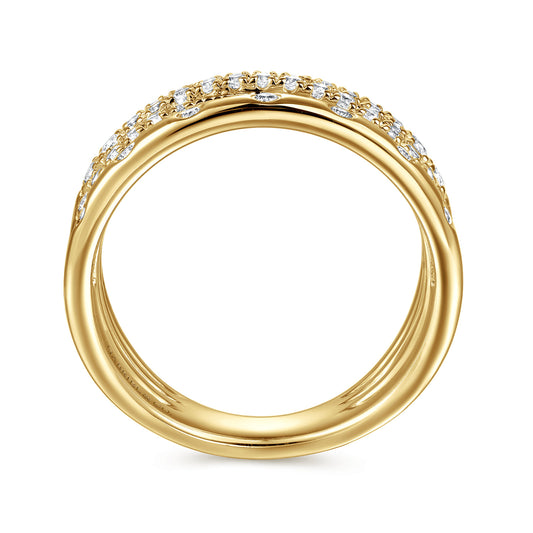 14K Yellow Gold Graduating Diamond Spike Easy Stackable Ring — Gabriel & Co. LR52804Y45JJ