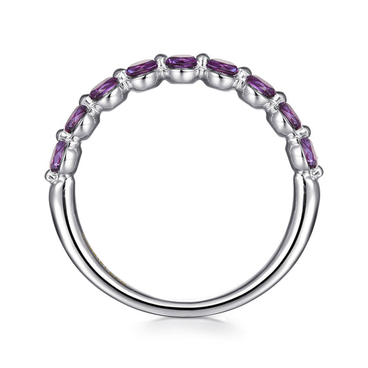 14K White Gold Amethyst Stackable Ring — Gabriel & Co. LR52874W4JAM