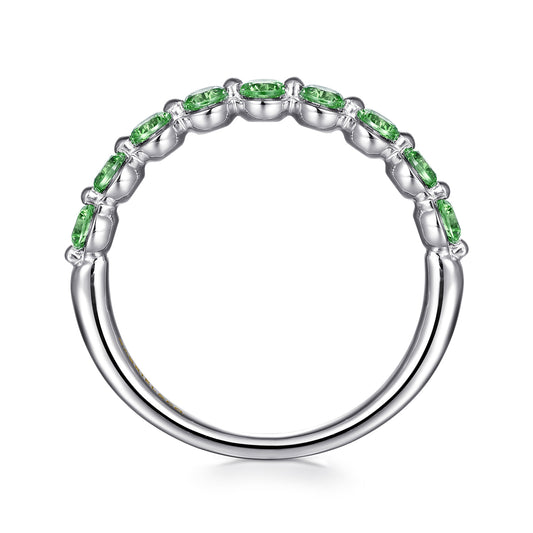 14K White Gold Emerald Stackable Ring — Gabriel & Co. LR52874W4JEA