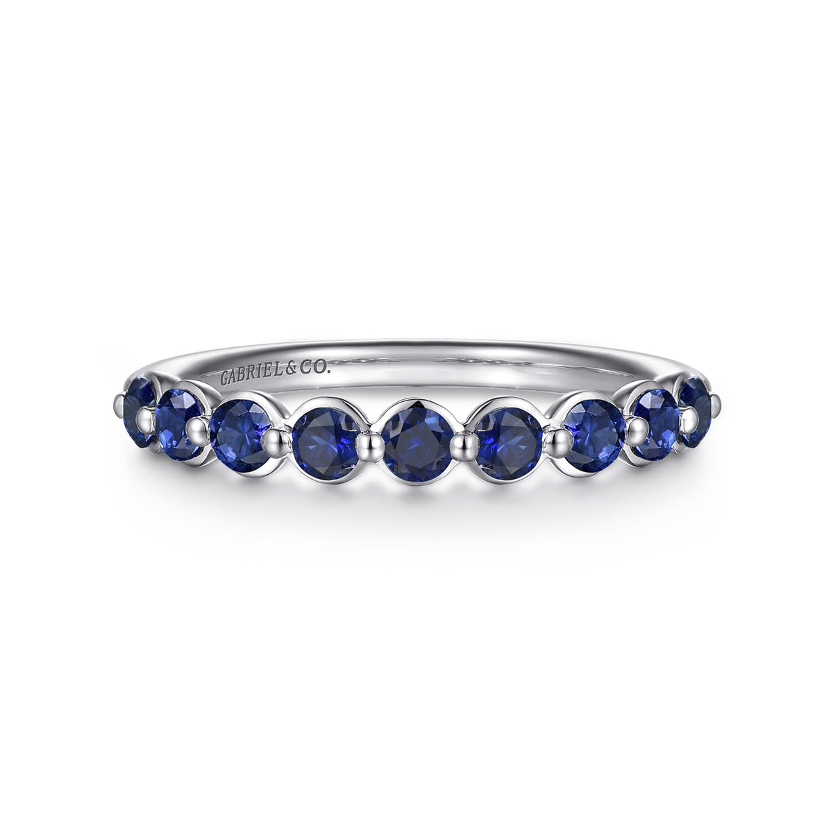 14K White Gold Sapphire Stackable Ring — Gabriel & Co. LR52874W4JSA