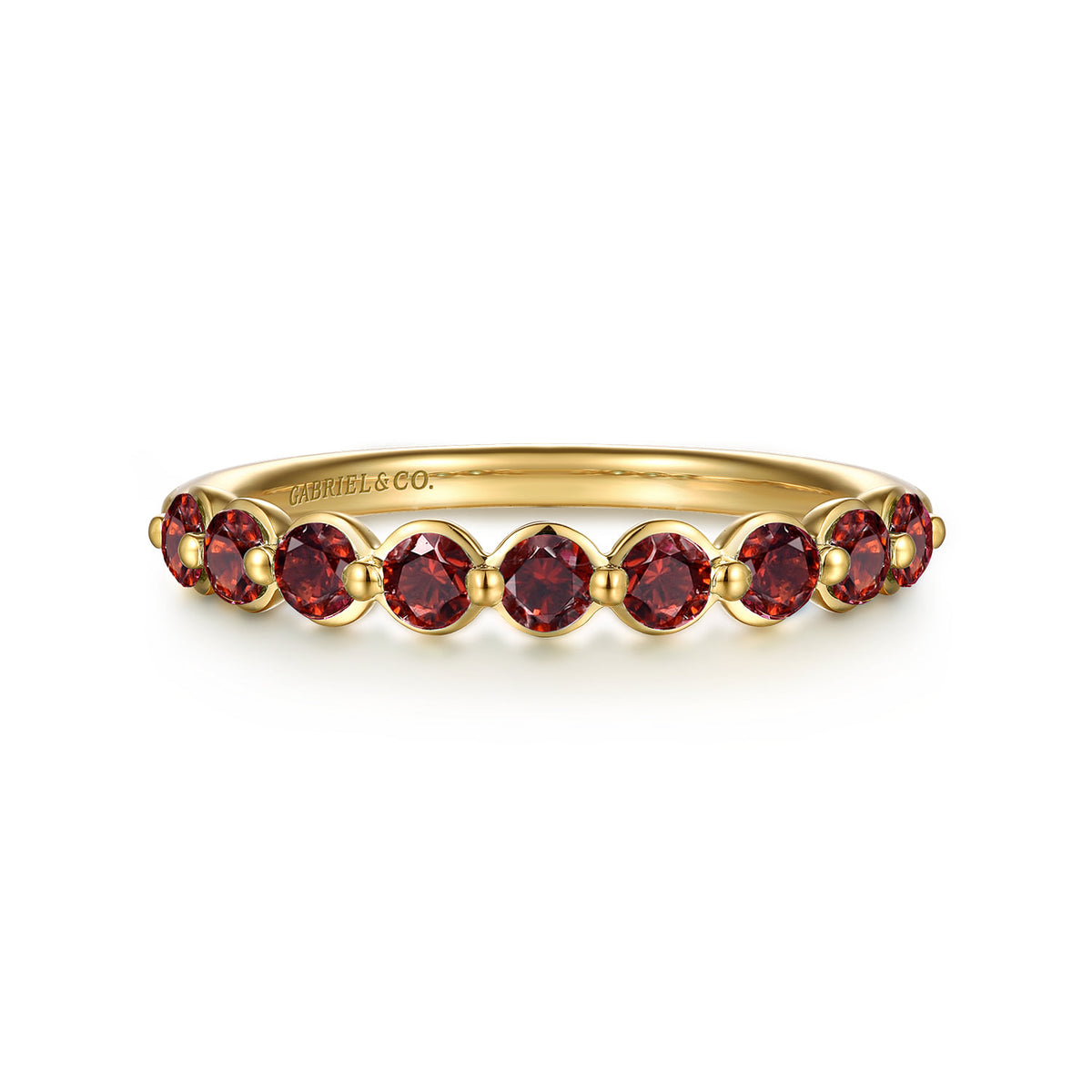 14K Yellow Gold Garnet Stackable Ring — Gabriel & Co. LR52874Y4JGN