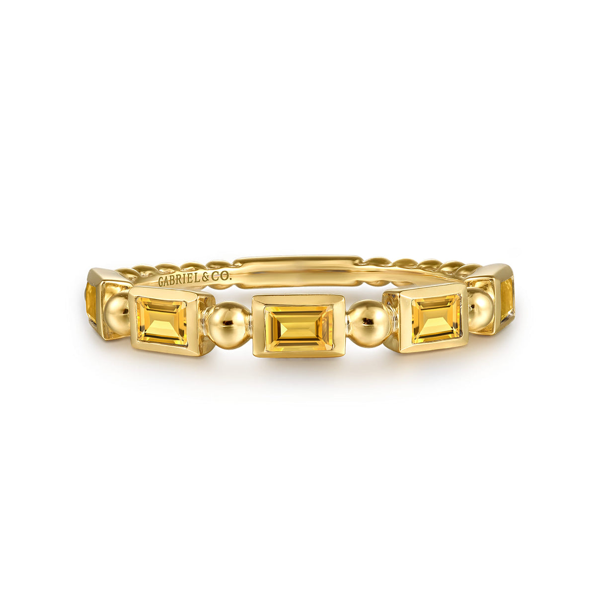14K Yellow Gold Citrine Geometric Stackable Ring — Gabriel & Co. LR52877Y4JCT