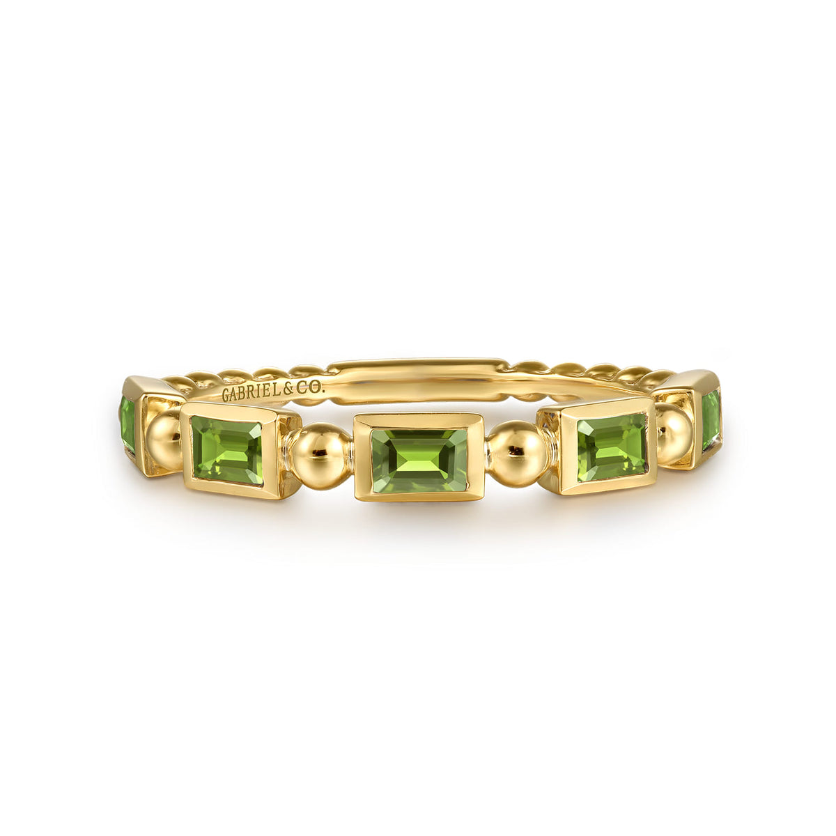 14K Yellow Gold Peridot Geometric Stackable Ring — Gabriel & Co. LR52877Y4JPE