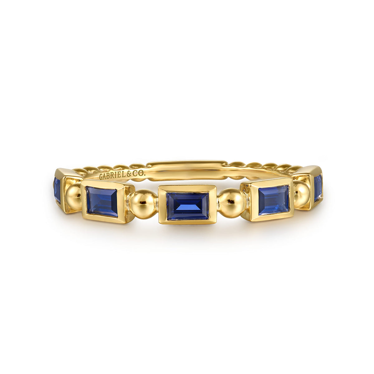 Stackable Ring 14K Yellow Gold Blue Sapphire — Gabriel & Co. LR52877Y4JSA