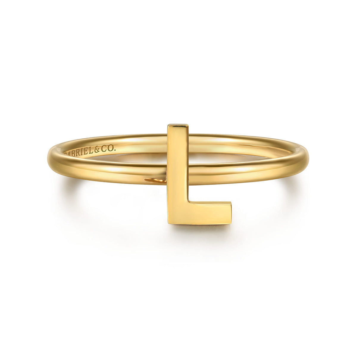 14K Yellow Gold Initial L Stackable Ring — Gabriel & Co. LR52879L-Y4JJJ