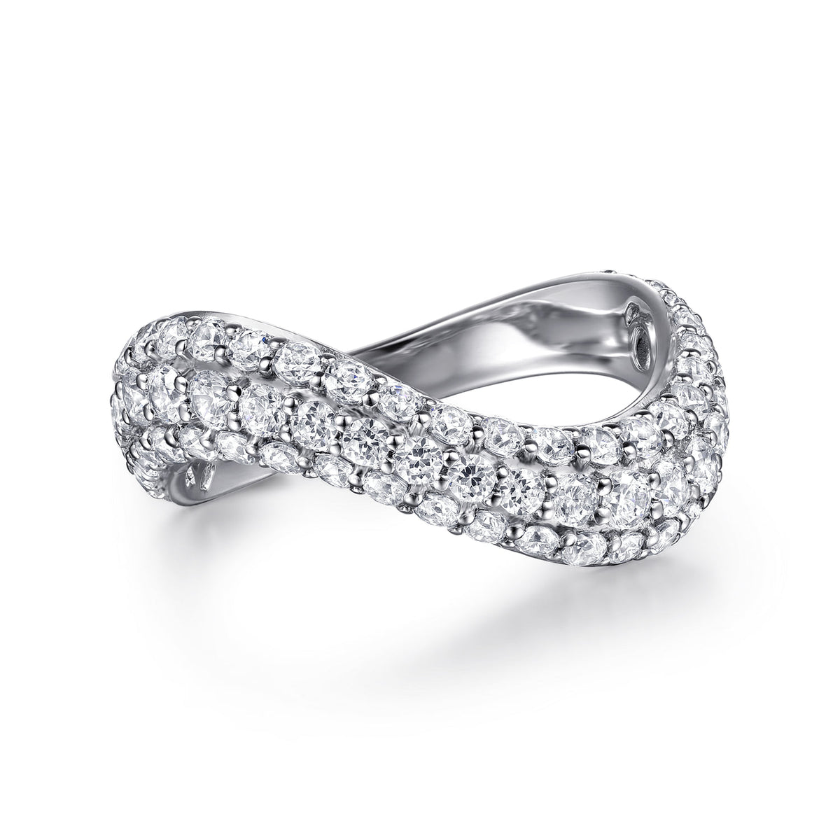 14K White Gold Diamond Wave Stackable Ring — Gabriel & Co. LR52948W45JJ