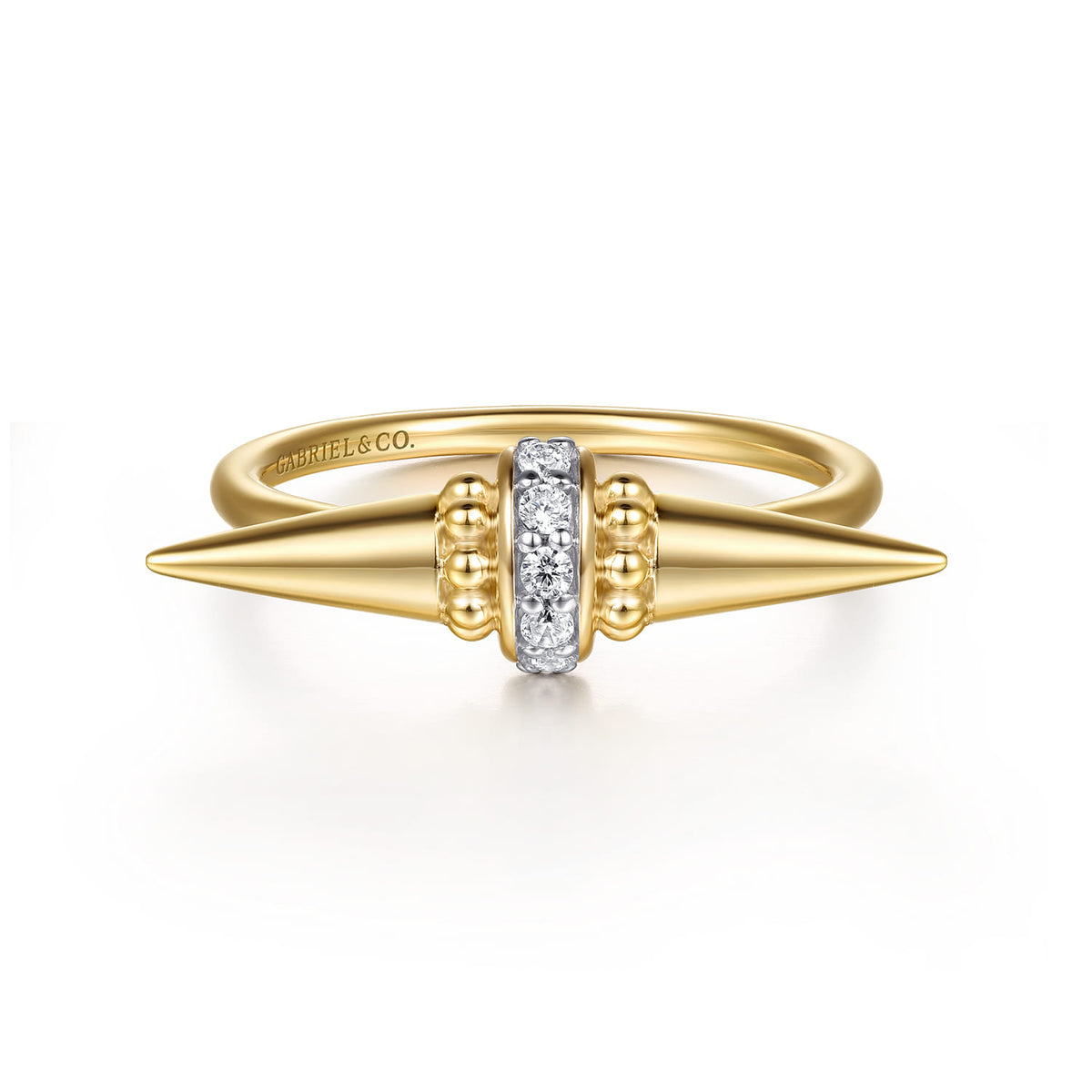 14K Yellow Gold Bujukan and Diamond Bullet Fashion Ring — Gabriel & Co. LR52995Y45JJ