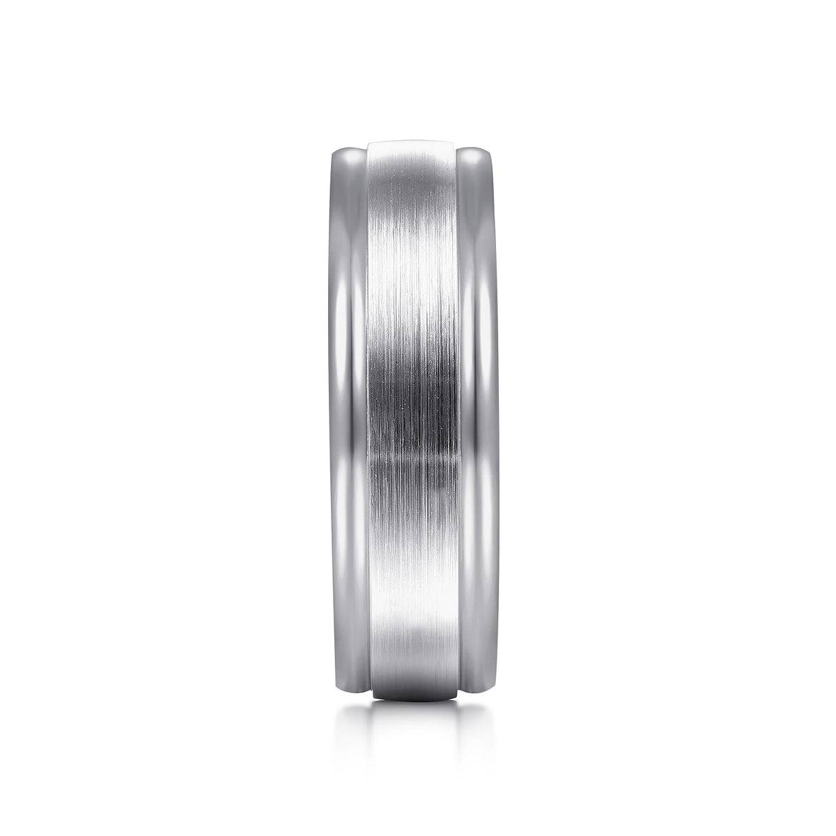 14K White Gold 7mm - Mens Wedding Band in Satin Finish — Gabriel & Co. MBM0100-70W4JJJ