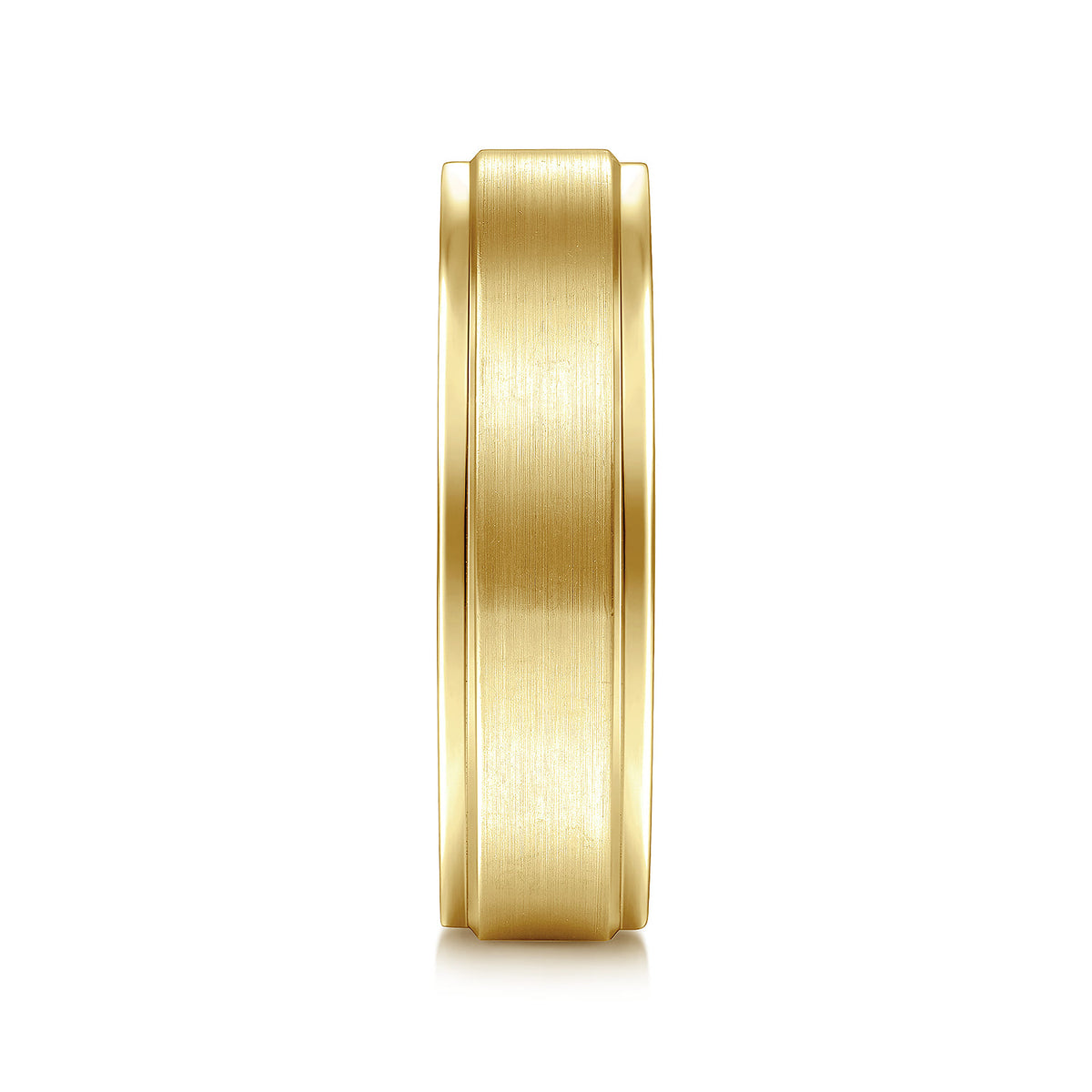 14K Yellow Gold 6mm - Beveled Edge Mens Wedding Band in Satin Finish — Gabriel & Co. MBM0109-60Y4JJJ