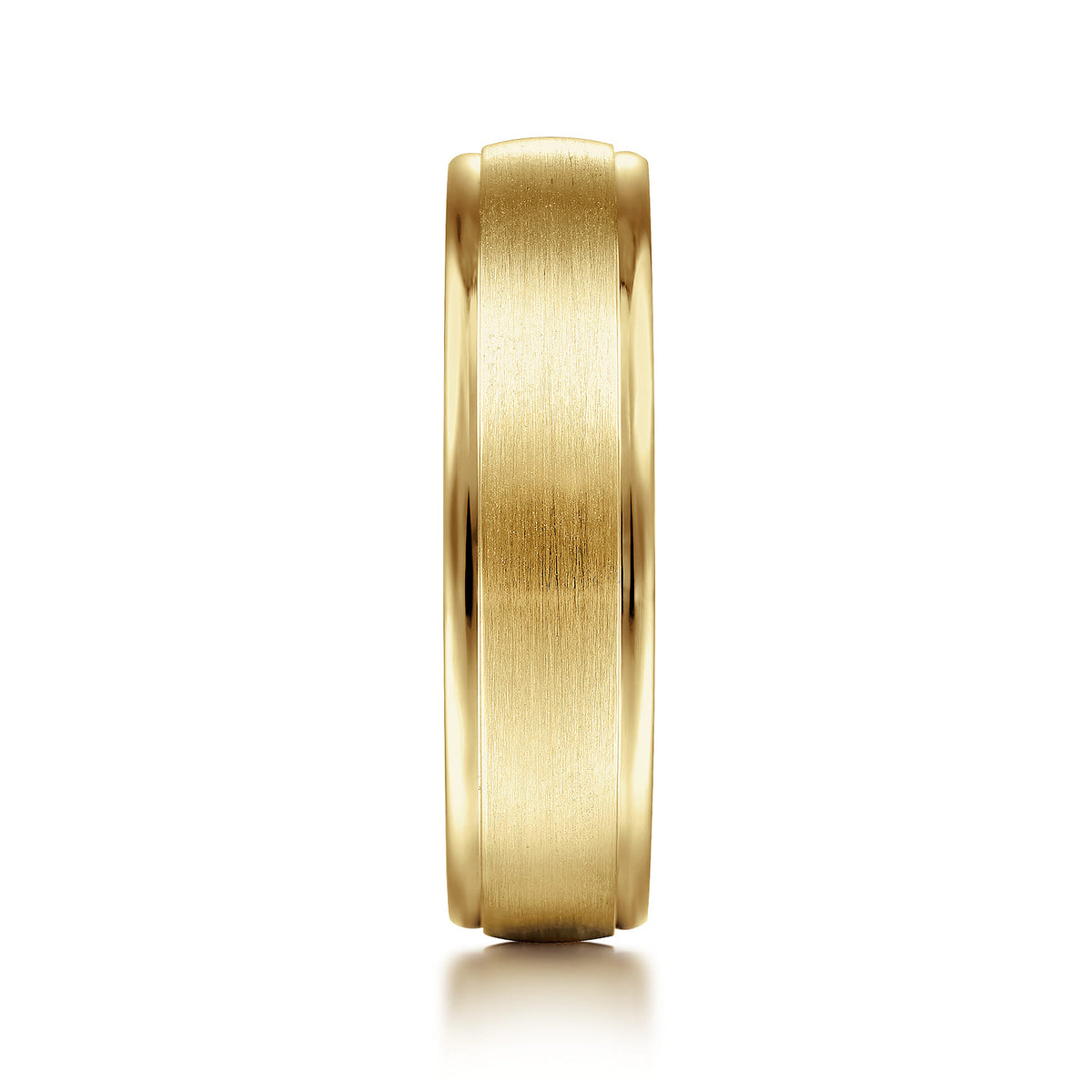 14K Yellow Gold 6mm - Mens Wedding Band in Satin Finish — Gabriel & Co. MBM0115-60Y4JJJ