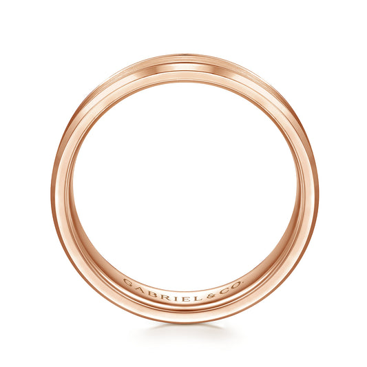 14K Rose Gold 6mm - Mens Wedding Band in Satin Finish — Gabriel & Co. MBM0127-60K4JJJ