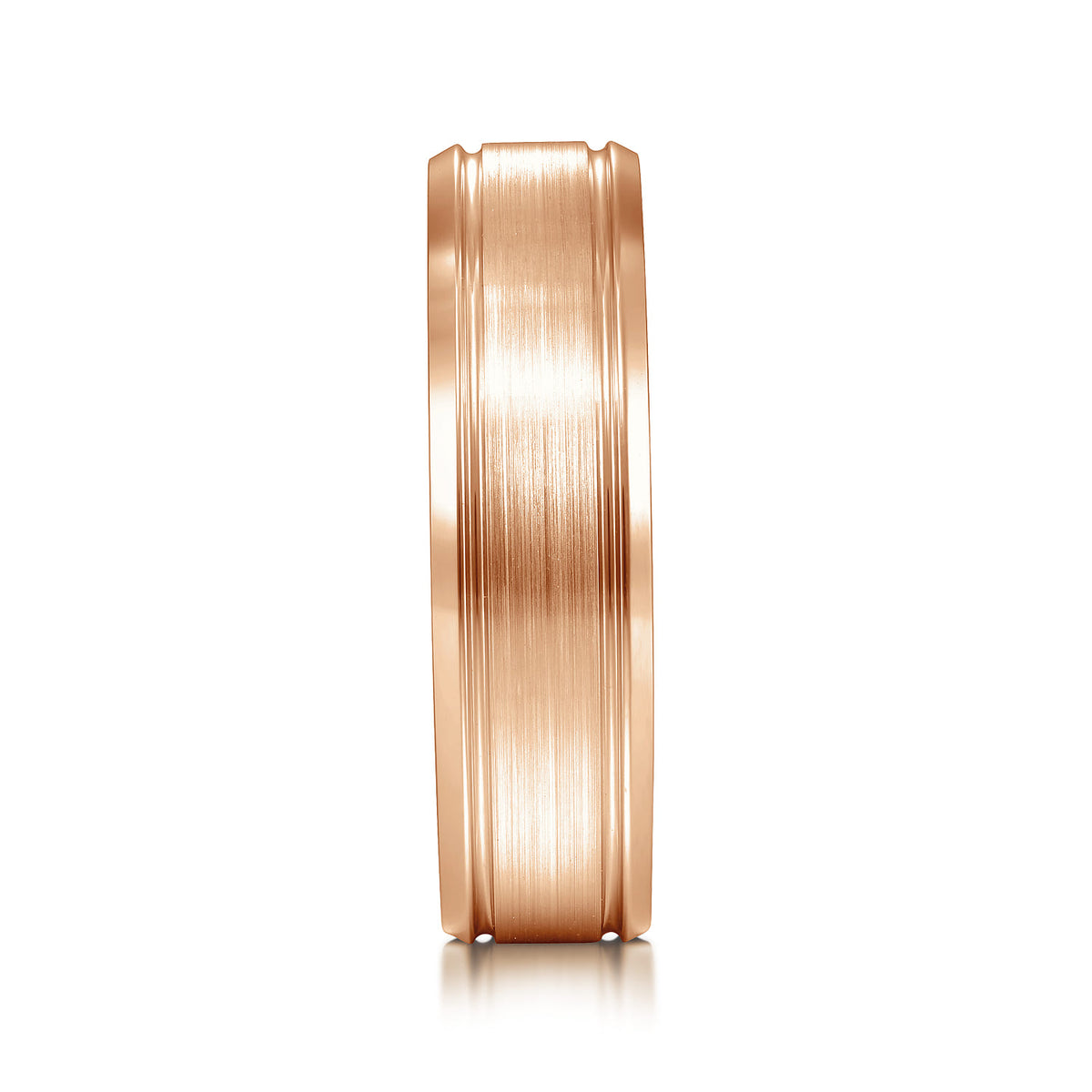 14K Rose Gold 6mm - Mens Wedding Band in Satin Finish — Gabriel & Co. MBM0127-60K4JJJ