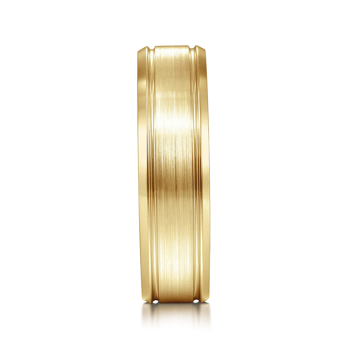 14K Yellow Gold 6mm - Mens Wedding Band in Satin Finish — Gabriel & Co. MBM0127-60Y4JJJ