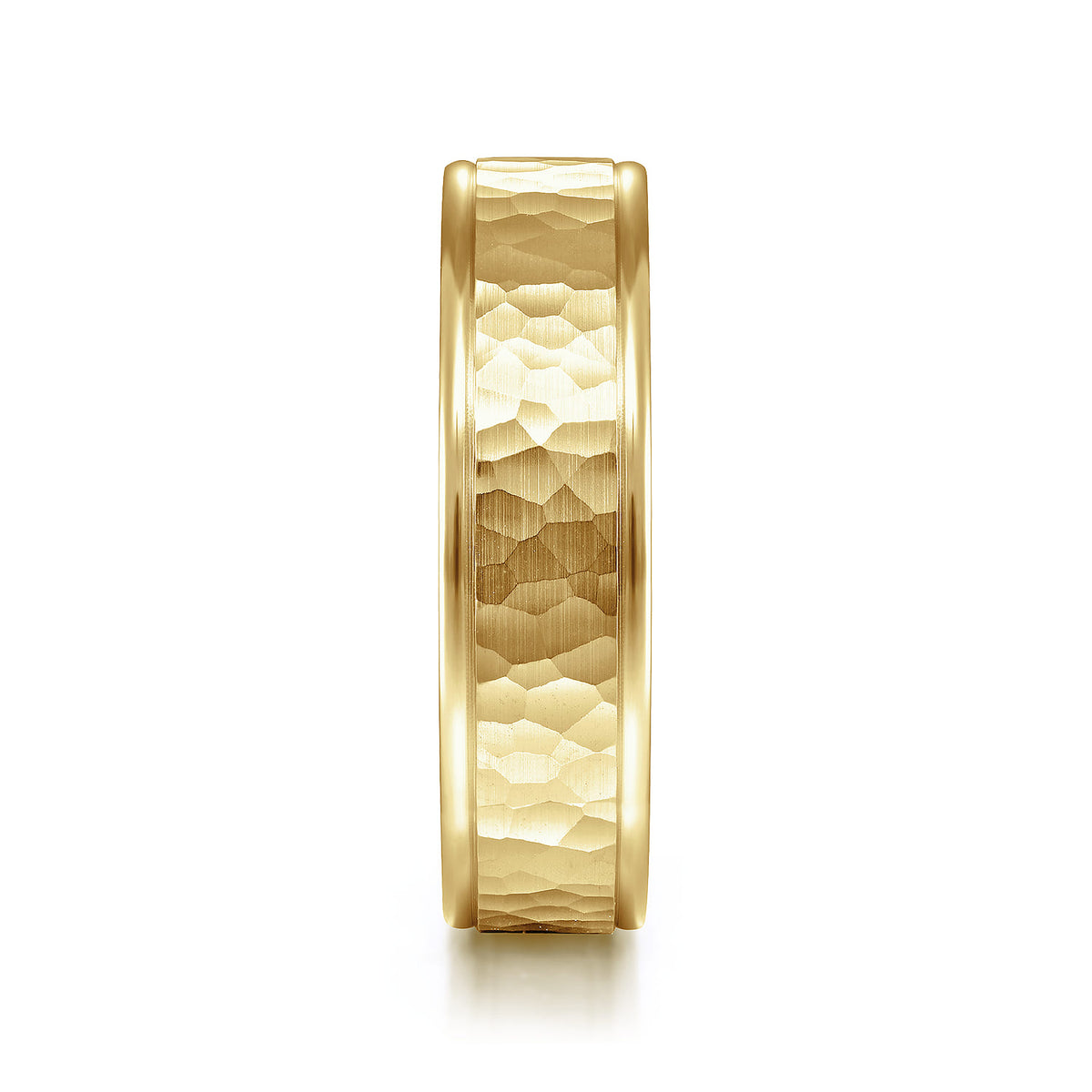 14K Yellow Gold 6mm - Hammered Mens Wedding Band — Gabriel & Co. MBM0157-60Y4JJJ