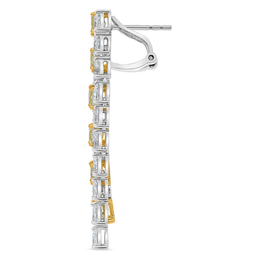 Cushion Fancy Yellow Diamond Earring — view 2