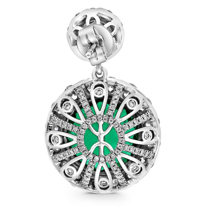 Round Emerald Earring — view 3