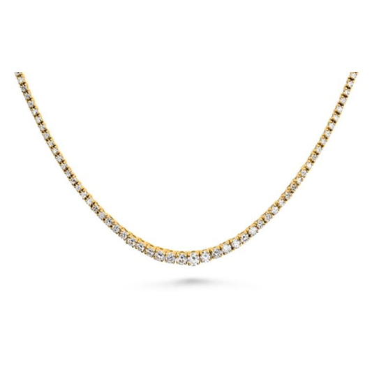 14K Yellow Gold Riviera Tennis Necklace (4.00 CTW) — view 2