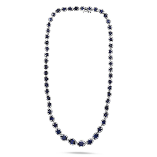 Oval Sapphire Necklace — view 2