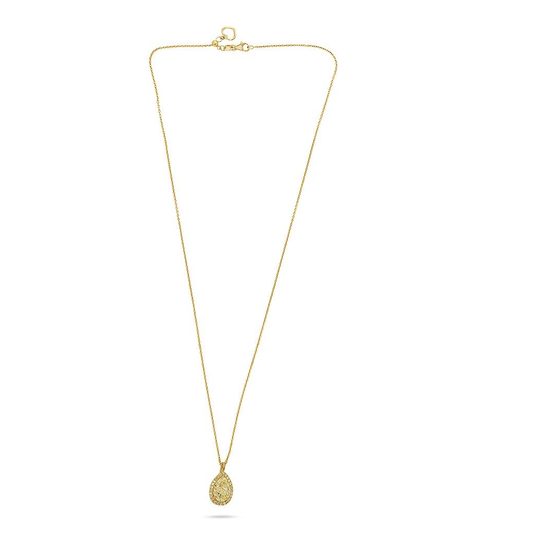 Pear Shape Fancy Yellow Diamond Necklace — view 2