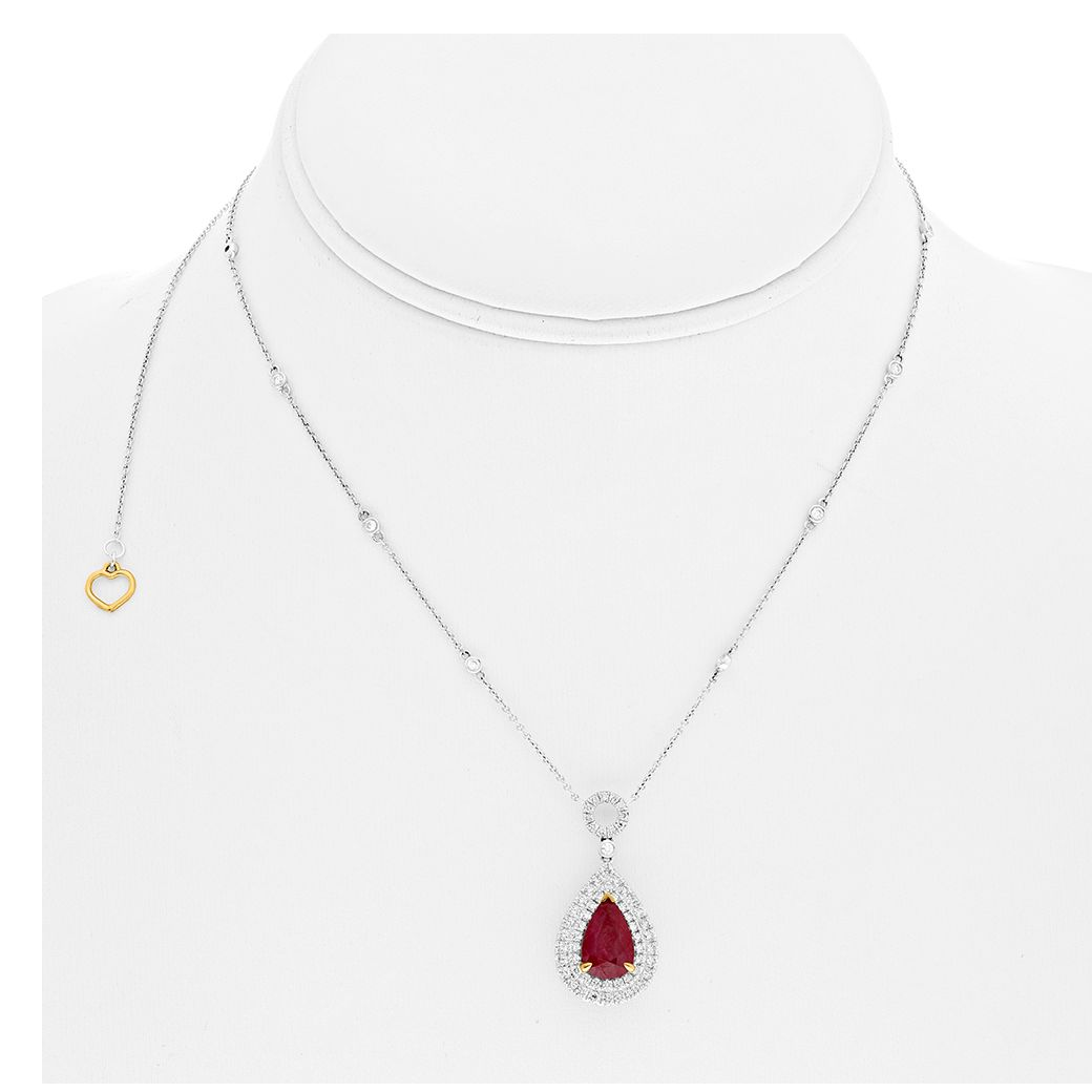 Pear Shape Ruby Necklace — view 3